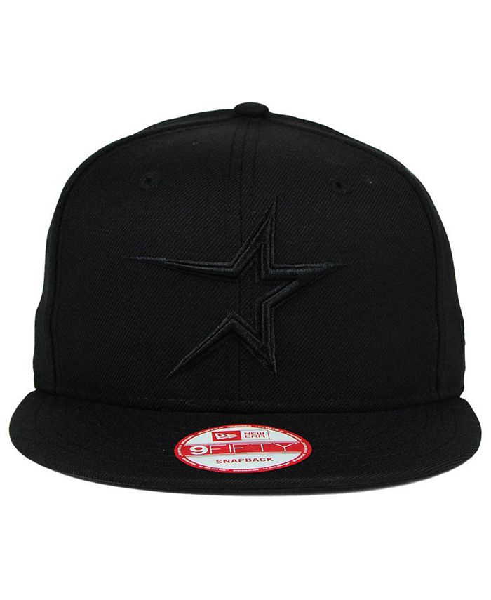 New Era Houston Astros Triple Black 9FIFTY Snapback Cap - Macy's