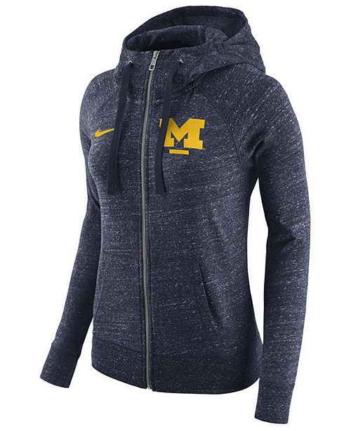 Nike Women S Michigan Wolverines Gym Vintage Full Zip Hoodie Reviews Sports Fan Shop By Lids Women Macy S