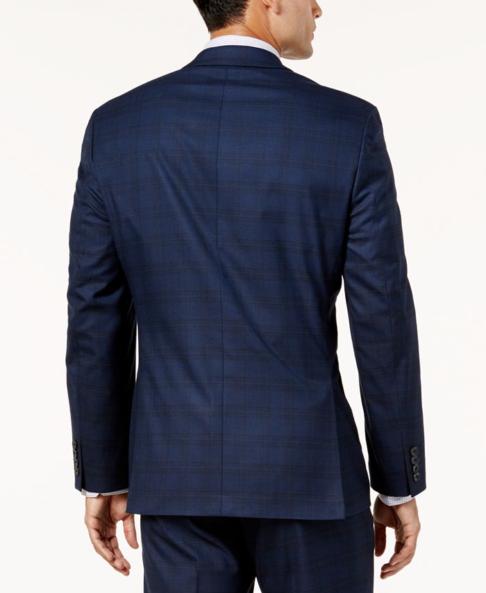 Alfani Men's Traveler Slim-Fit Navy Checkered Suit Jacket, Created for ...