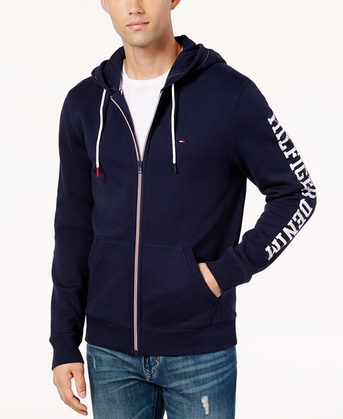 Tommy Hilfiger Mens Hoodie Full Zip up Sweatshirt