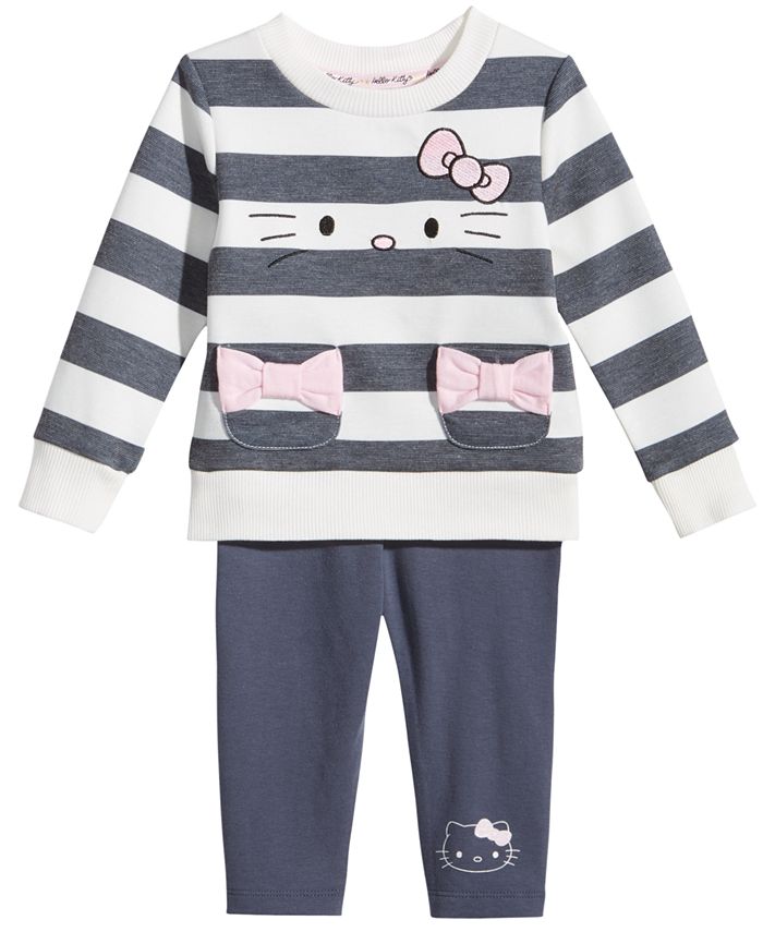 Hello Kitty 2Pc. Striped Top & Leggings Set, Baby Girls Macy's