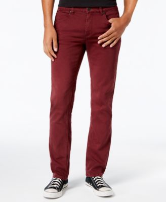 maroon denim jeans