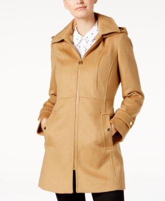 michael kors zip front wool coat