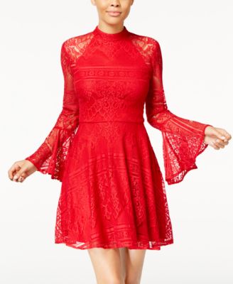 macys junior red dresses