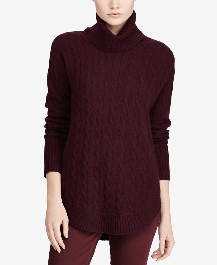 Polo Ralph Lauren Cable-Knit Turtleneck Sweater - Macy's
