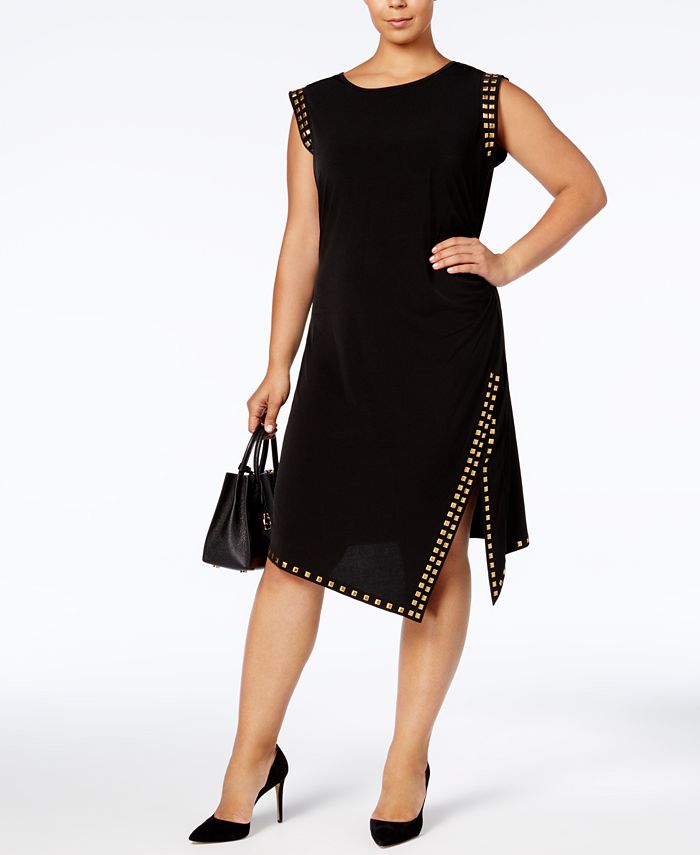 Michael Kors Plus Size Studded Asymmetrical-Hem Dress & Reviews - Dresses -  Plus Sizes - Macy's
