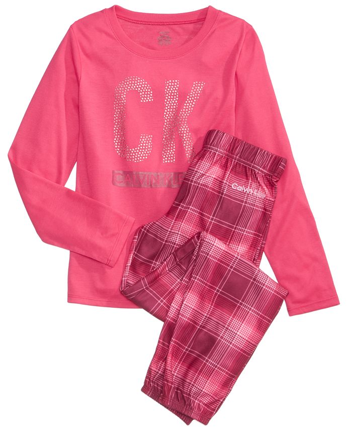 Calvin Klein 2-Pc. Pajama Set, Little Girls & Big Girls & Reviews - Pajamas  - Kids - Macy's