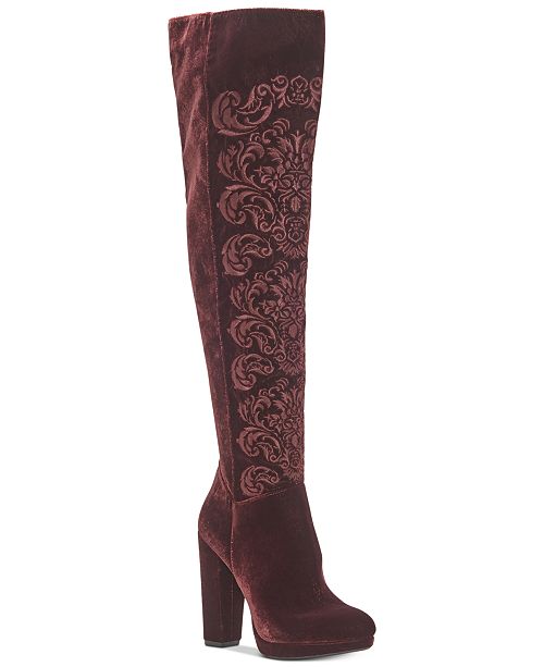 Jessica Simpson Grizella Platform Velvet Over The Knee Boots