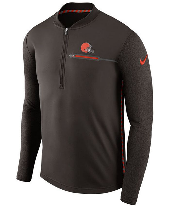Nike Men's Cleveland Browns Coaches Quarter-Zip Pullover - Macy's