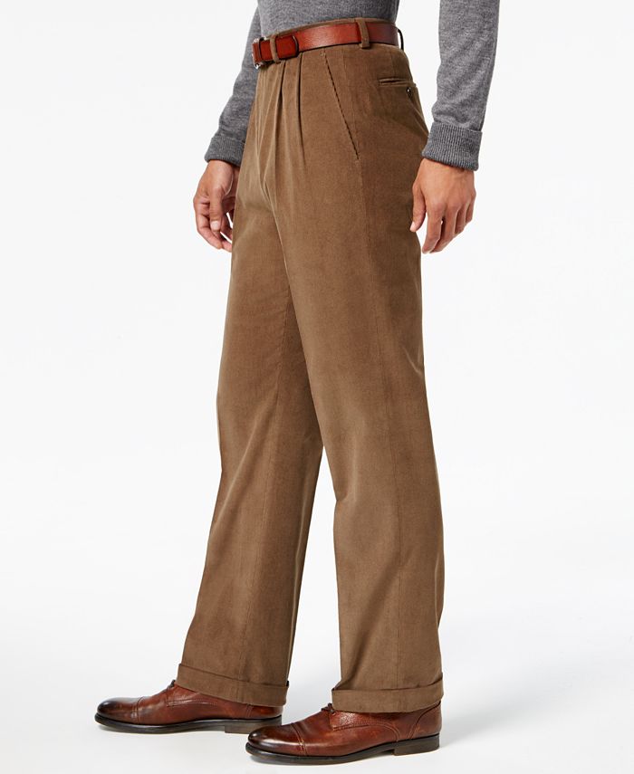 Lauren Ralph Lauren Men's ClassicFit Corduroy Pleated Cuffed Hem Dress Pants Macy's