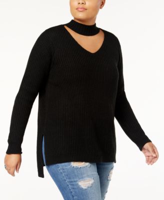 Planet Gold - Trendy Plus Size Choker Sweater