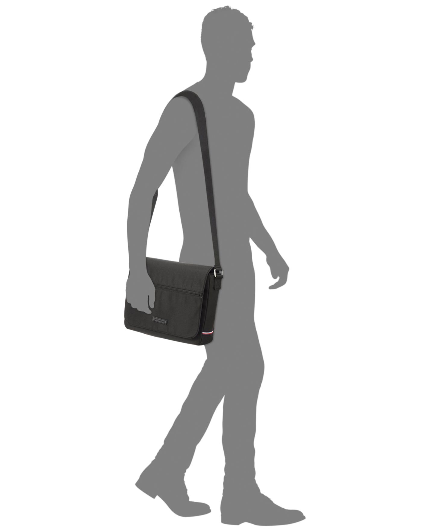 Мужская сумка Tommy Hilfiger Alexander Flap-Closure Messenger, цвет: Чёрный — фото 2