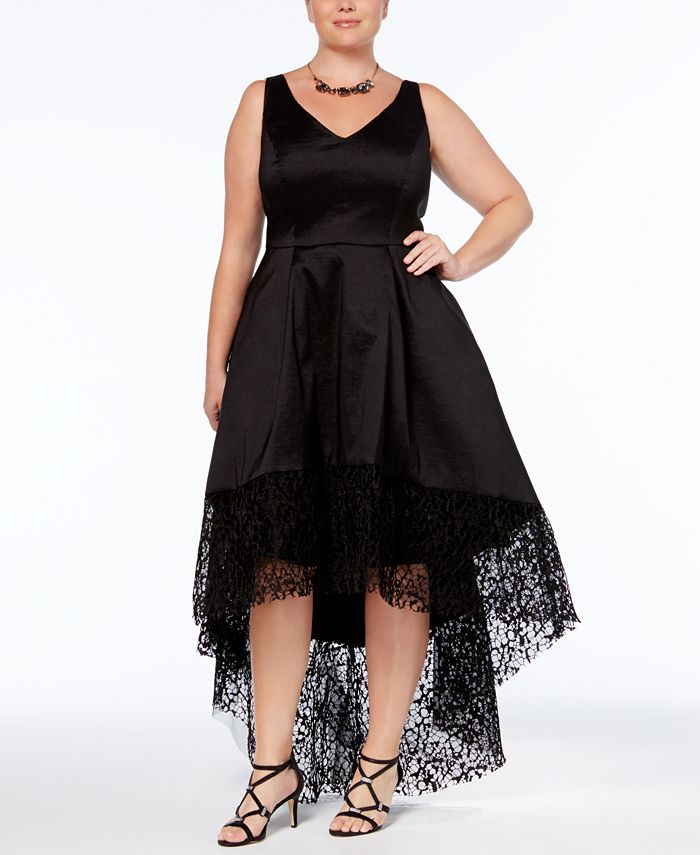 Plus size lace high low dress clearance