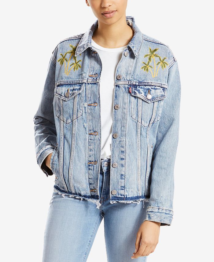 Levi's ex boyfriend 2025 trucker jacket embroidered