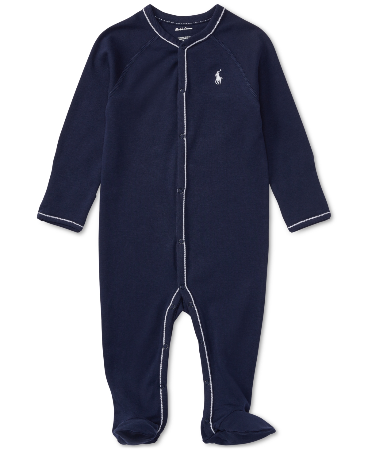 Polo Ralph Lauren Baby Boys Cotton Footed Coverall In French Navy