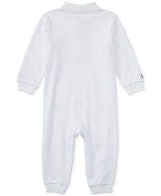 Baby Boys Embroidered Polo Cotton Coverall
