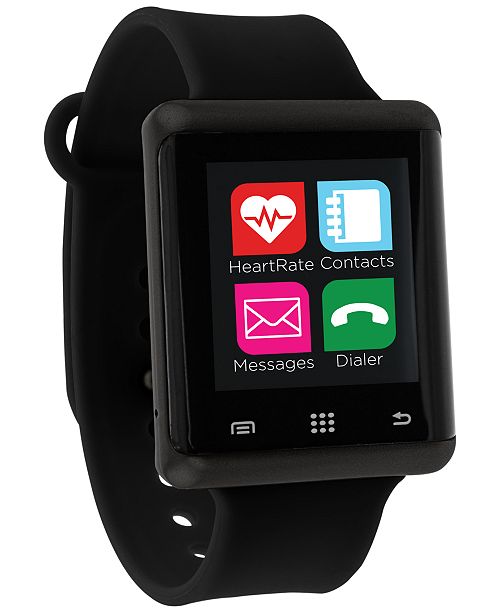 iTouch Unisex Pulse Black Silicone Strap Smart Watch 45mm, Created for