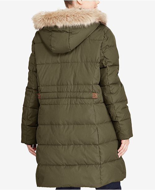 Lauren Ralph Lauren Plus Size Faux-Fur-Trim Quilted Puffer ...