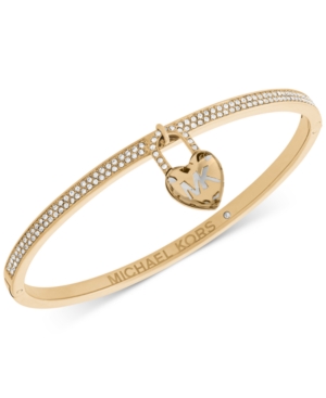 UPC 796483360914 product image for Michael Kors Pave & Heart Lock Charm Bangle Bracelet | upcitemdb.com