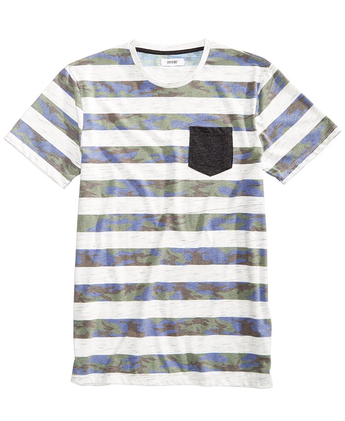 Univibe Men's Blue Camo Stripe Pocket T-Shirt & Reviews - T-Shirts ...