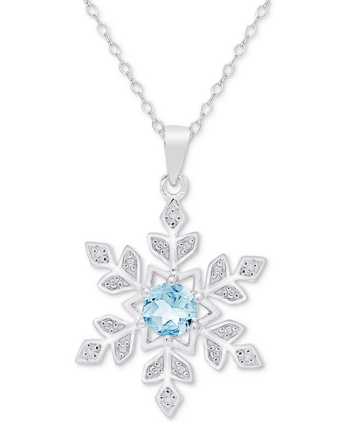 Snowflake Topaz Silver Necklace