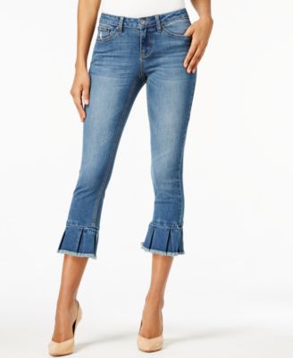 Earl Jeans Pleat-Hem Skinny Jeans 