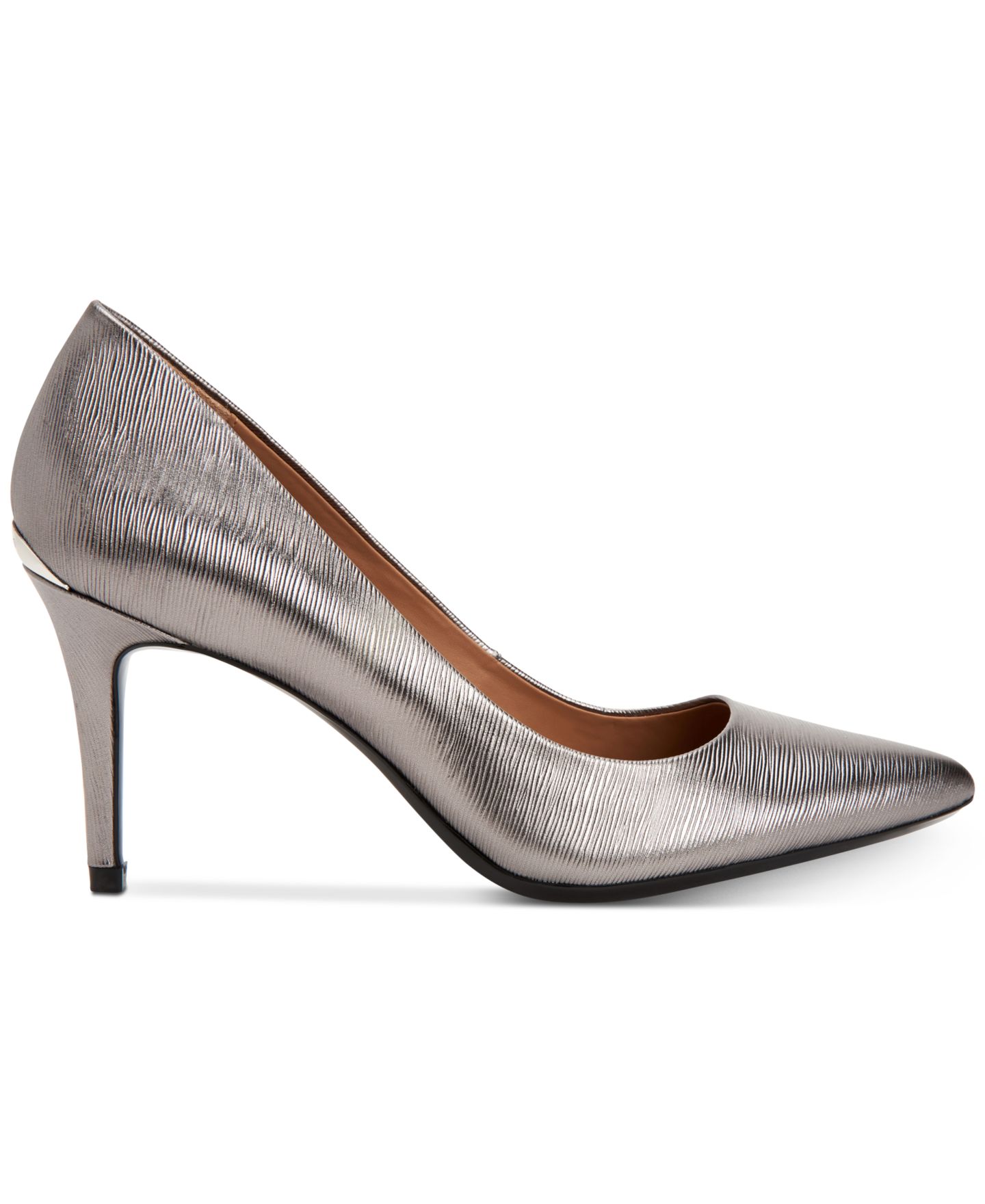 Женские туфли Calvin Klein Gayle Classic Pointed Toe Stiletto Pumps, цвет: Антрацитовый кожаный — фото 2