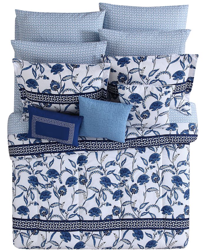 Pem America Danica 12Pc. FloralPrint King Comforter Set Macy's