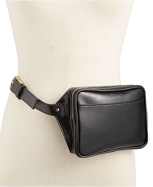 Calvin Klein Zip Top Leather Belt Bag Reviews Handbags