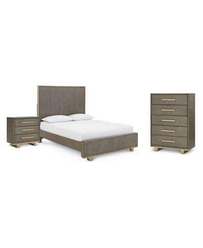 Petra Shagreen Bedroom Furniture, 3-Pc. Set (King Bed, Chest ...