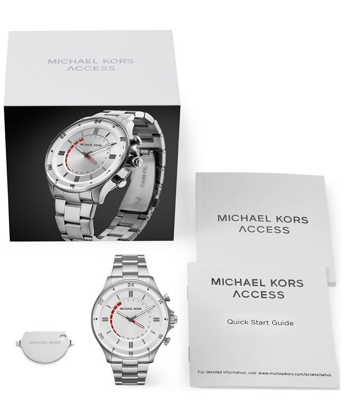 Michael Kors Access Men's Reid Stainless Steel Hybrid Smart Watch 45mm ...