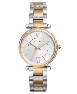 Fossil - Women's Carlie Two-Tone Stainless Steel Bracelet Watch 35mm