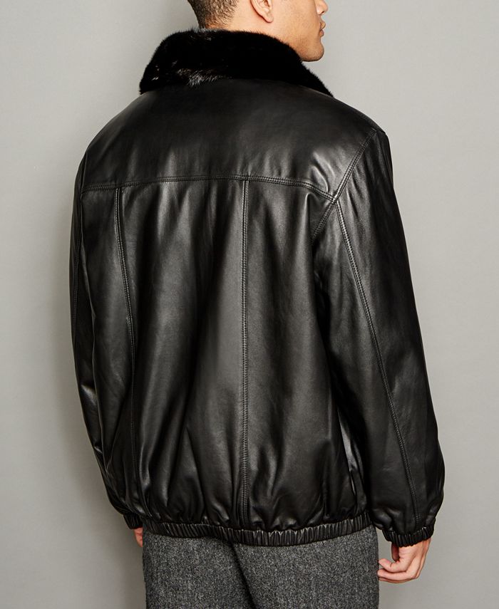 Vintage Mink Fur & Leather Bomber Jacket