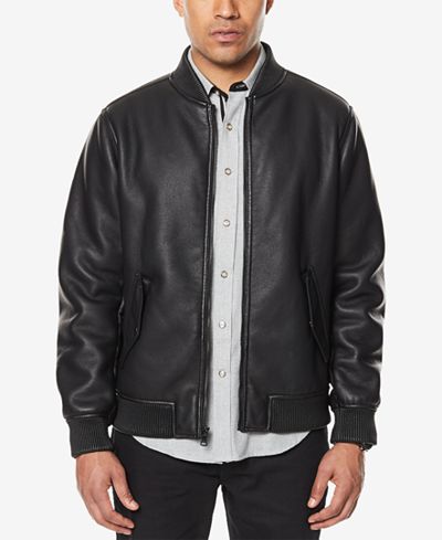Sean John Men's Faux Leather Bomber Jacket, Created for ... (400 x 489 Pixel)