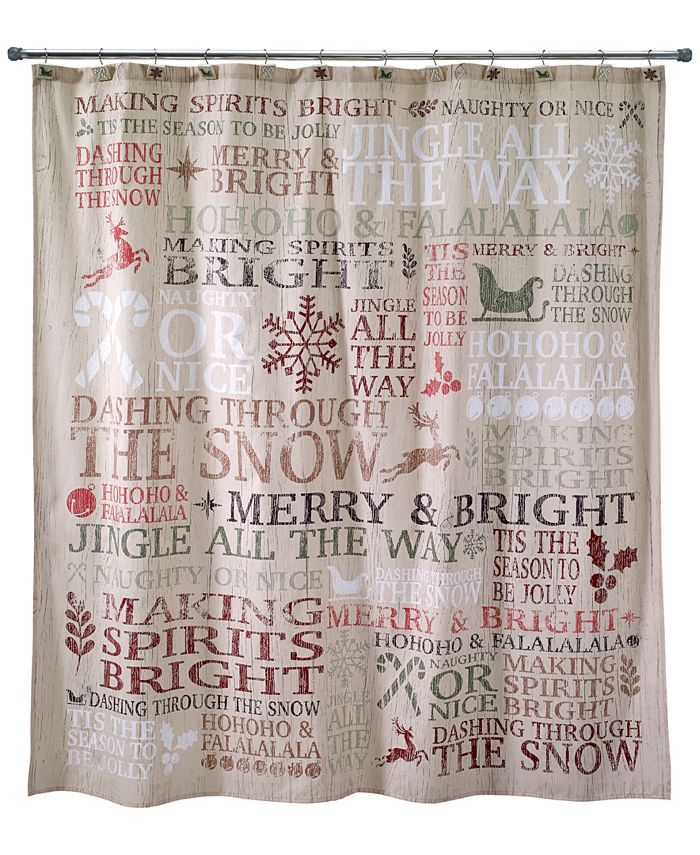 Avanti CLOSEOUT! Holiday Words Shower Curtain Macy's