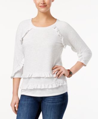 Style & Co - Ruffled Raglan Top