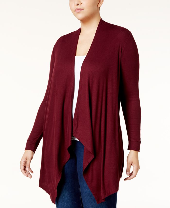 INC International Concepts I.N.C. Plus Size Draped Cardigan