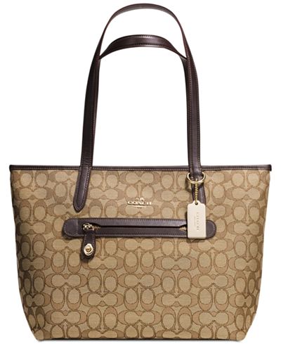 COACH Taylor Tote in Signature Jacquard - Handbags & Accessories - Macy's
