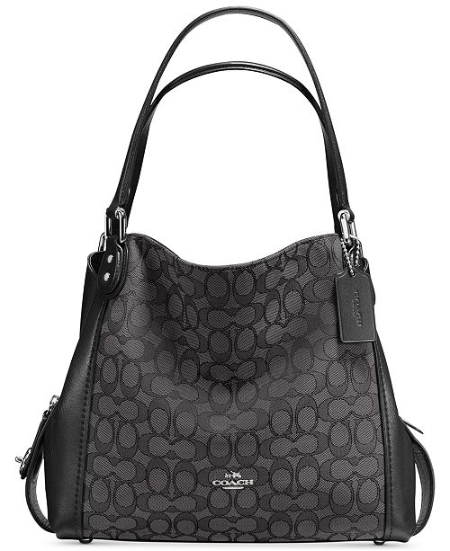COACH Signature Edie Shoulder Bag 31 in Signature Jacquard & Reviews - Handbags & Accessories ...
