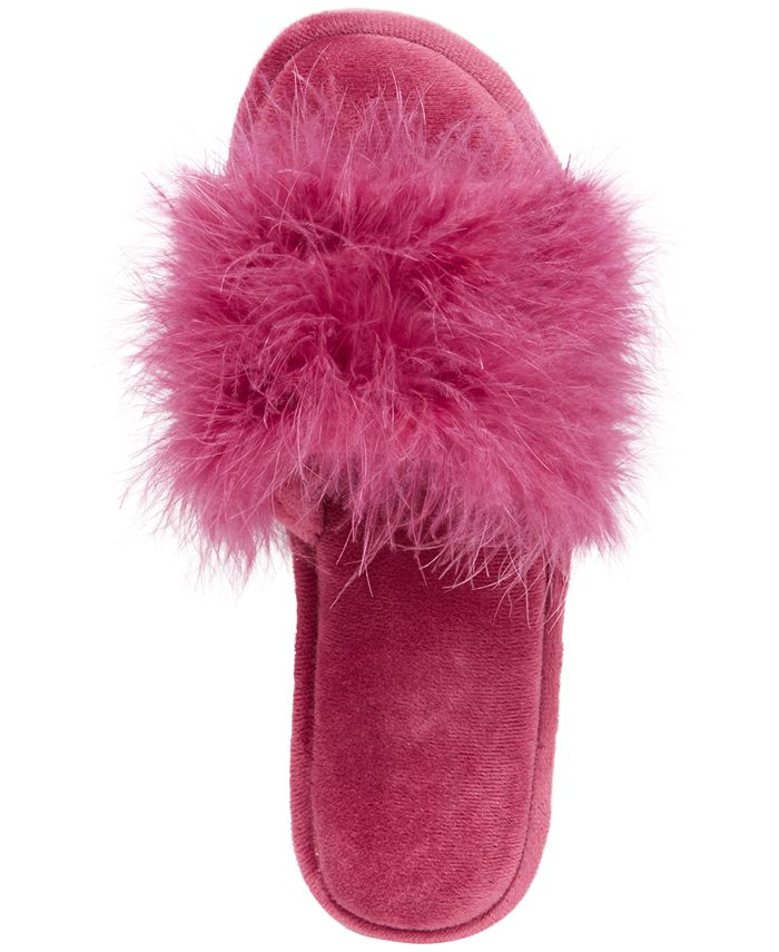Thalia Sodi Maribou Faux-Feather Slipper, Created for Macy's - Macy's