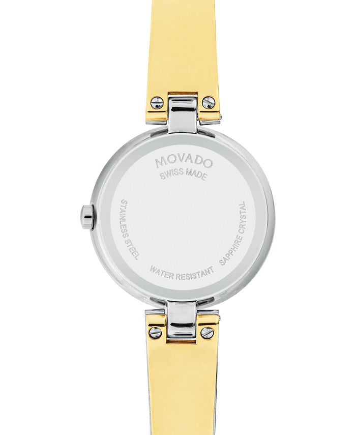 Movado - Women's Swiss Aleena Two-Tone Stainless Steel PVD Bangle Bracelet Watch 27mm
