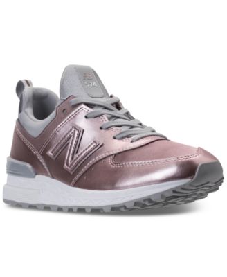 women's new balance 574 rose gold casual shoes