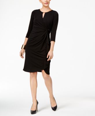 macy's black wrap dress