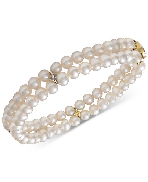 Macy's 14k Gold Cultured Freshwater Pearl (5mm) & Diamond Accent