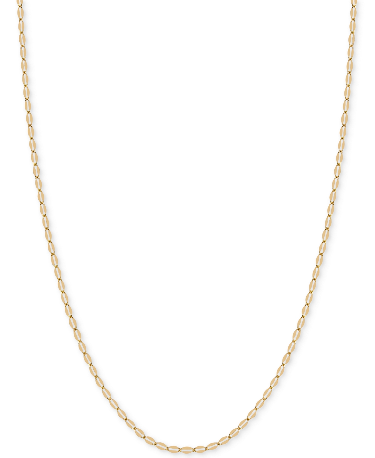 20" Flattened Link Chain Necklace (1-9/10mm) in 14k Gold - Gold