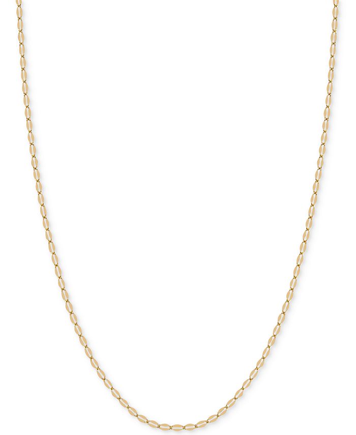 Italian Gold - 20" Flattened Link Chain Necklace in 14k Gold