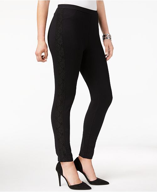 Style & Co Lace-Trim Leggings, Created for Macy's - Pants & Capris ...