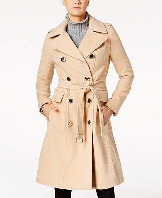 Calvin Klein Double-Breasted Trench Coat - Macy's