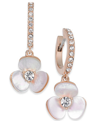 kate spade new york 14k Rose Gold-Plated Pavé & Mother-of-Pearl 