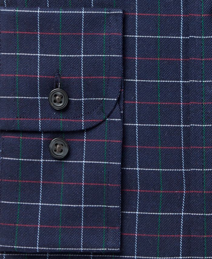 Club Room Men's Big & Tall Classic/Regular Fit Twill Tattersall Dress